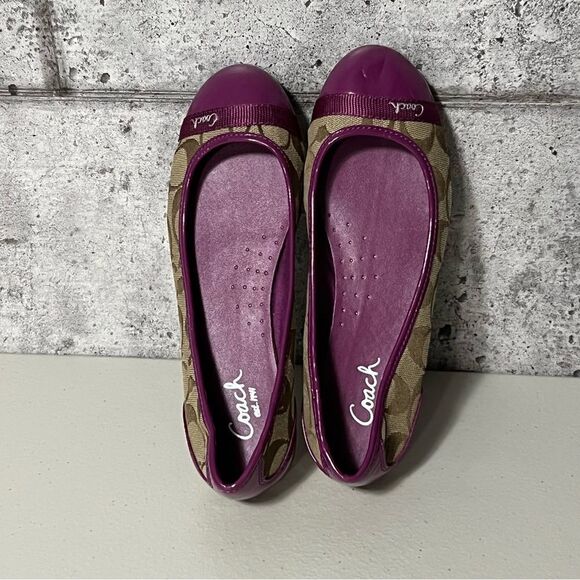 𝅺coach Monogram Cecile Cap Toe Ballet Flat - Picture 1 of 11